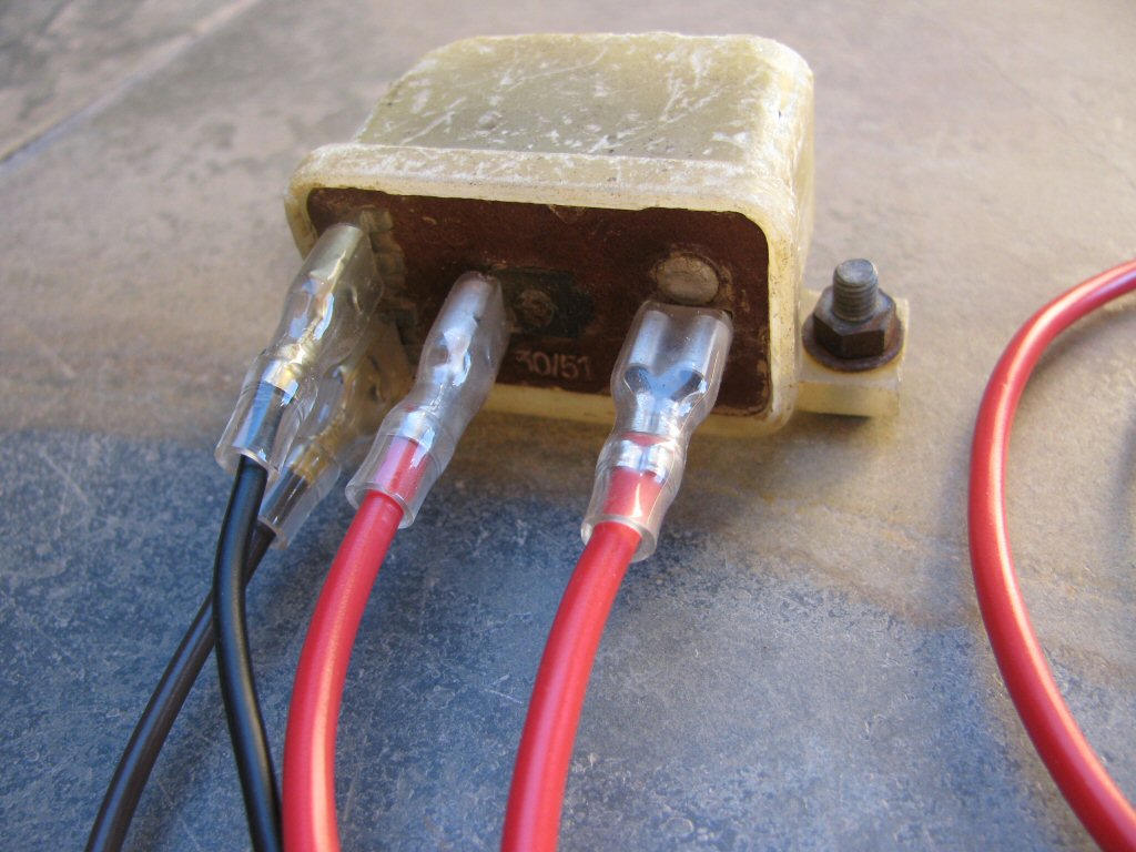 Connections to the original starter relay.