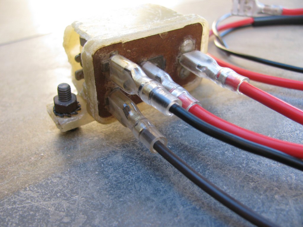 Connections to the original starter relay.
